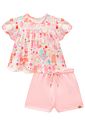 Conjunto de bata em malha fresh e shorts em moletom sem pelúcia 98066 Kukiê Infantil Menina Conjunto de bata em malha fresh e shorts em moletom sem pelúcia 98066 Kukiê Infantil Menina