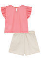 Conjunto de blusa em malha fresh e short saia em moletom sem pelúcia 94783 Kukiê Infantil Menina