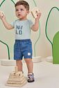 Conjunto de body em suedine e bermuda em jeans teca 98124 LucBoo Bebê Menino Conjunto de body em suedine e bermuda em jeans teca 98124 LucBoo Bebê Menino
