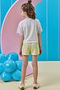 Conjunto de blusa em malha power e tela e short saia em moletom sem pelúcia 93628 Kukiê Infantil Menina