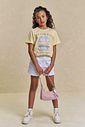 Conjunto de camiseta comfy em meia malha e shorts em sarja com elastano 96310 Lilimoon Teen Menina