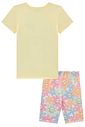 Conjunto de blusa alongada em meia malha e bermuda biker em malha power 95314 Infanti Infantil Menina