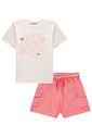 Conjunto de camiseta over em meia malha e shorts em moletom sem pelúcia 98793 Lilimoon Teen Menina