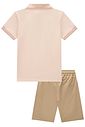 Conjunto de camisa polo em piquet com elastano e bermuda em sarja girassol com elastano 96560 LucBoo Infantil Menino