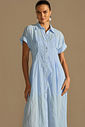 Vestido chemise midi em jacquard de algodão 96755 Linzzi Vestido chemise midi em jacquard de algodão 96755 Linzzi