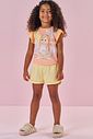 Conjunto de pijama de blusa em flamê e shorts em meia malha 88747 Kukiê Infantil Menina Conjunto de pijama de blusa em flamê e shorts em meia malha 88747 Kukiê Infantil Menina