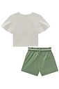 Conjunto de blusa em meia malha e shorts em linho com elastano 97539 Infanti Infantil Menina