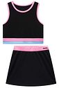 Conjunto de top cropped e short saia em malha poliamida UV50 96533 Vic Teen Menina