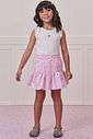 Conjunto de regata em canelado liz com saia em tricoline bordado. Com shorts embutido 98824 Infanti Infantil Menina Conjunto de regata em canelado liz com saia em tricoline bordado. Com shorts embutido 98824 Infanti Infantil Menina