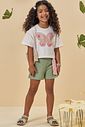 Conjunto de blusa em meia malha e shorts em malha big waffle 94614 Kukiê Infantil Menina Conjunto de blusa em meia malha e shorts em malha big waffle 94614 Kukiê Infantil Menina