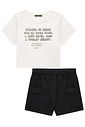 Conjunto de blusa em meia malha e shorts em moletom sem pelúcia 96291 Lilimoon Teen Menina Conjunto de blusa em meia malha e shorts em moletom sem pelúcia 96291 Lilimoon Teen Menina