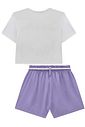 Conjunto de blusa em meia malha e tela e shorts em blend de viscose 93215 Infanti Infantil Menina Conjunto de blusa em meia malha e tela e shorts em blend de viscose 93215 Infanti Infantil Menina