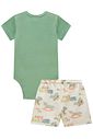 Conjunto de body em ribana 1x1 e bermuda em molecotton 92822 LucBoo Bebê Menino
