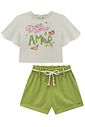 Conjunto de blusa em malha fresh com shorts em blend de viscose 93228 Infanti Infantil Menina Conjunto de blusa em malha fresh com shorts em blend de viscose 93228 Infanti Infantil Menina