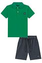 Conjunto de camisa polo em piquet com elastano e bermuda em cotton jeans com elastano 99360 Johnny Fox Teen Menino
