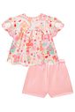 Conjunto de bata em malha fresh e shorts em moletom sem pelúcia 98066 Kukiê Infantil Menina Conjunto de bata em malha fresh e shorts em moletom sem pelúcia 98066 Kukiê Infantil Menina