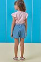 Conjunto de blusa em meia malha e shorts em jeans com elastano 95093 Kukiê Infantil Menina Conjunto de blusa em meia malha e shorts em jeans com elastano 95093 Kukiê Infantil Menina