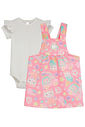 Conjunto de body em cotton e salopete em molecotton 95221 Kukiê Bebê Menina Conjunto de body em cotton e salopete em molecotton 95221 Kukiê Bebê Menina
