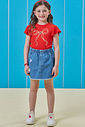 Short saia em jeans 94861 Kukiê Infantil Menina Short saia em jeans 94861 Kukiê Infantil Menina