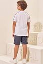 Conjunto de camiseta em meia malha e bermuda em cotton jeans com elastano 96994 LucBoo Infantil Menino