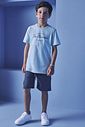 Bermuda em cotton jeans com elastano 98697 Johnny Fox Teen Menino