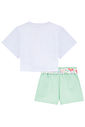 Conjunto de blusa em meia malha e shorts em moletom sem pelúcia 96580 Kukiê Infantil Menina Conjunto de blusa em meia malha e shorts em moletom sem pelúcia 96580 Kukiê Infantil Menina