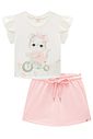 Conjunto de blusa em meia malha com short saia em molevisco 94659 Infanti Infantil Menina Conjunto de blusa em meia malha com short saia em molevisco 94659 Infanti Infantil Menina
