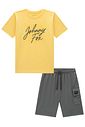 Conjunto de camiseta em meia malha e bermuda em hydronatic supersoft com elastano 96860 Johnny Fox Teen Menino Conjunto de camiseta em meia malha e bermuda em hydronatic supersoft com elastano 96860 Johnny Fox Teen Menino