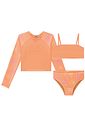 Trio de biquini e blusa manga longa em malha UV dry com proteção UV 50+ 96458 Lilimoon Teen Menina