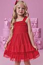 Vestido em tule com elastano 99200 Kukiê Infantil Menina Vestido em tule com elastano 99200 Kukiê Infantil Menina