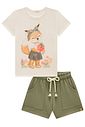 Conjunto de blusa em malha fresh com shorts em molevisco 99142 Infanti Infantil Menina