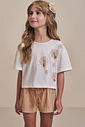 Conjunto de blusa over em malha fresh com shorts em viscose 98117 Infanti Infantil Menina
