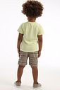 Conjunto de camiseta em meia malha e bermuda em linho santorine com elastano 92888 LucBoo Bebê Menino