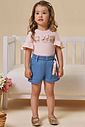 Conjunto de blusa em cotton e shorts em jeans com elastano 96961 Infanti Infantil Menina Conjunto de blusa em cotton e shorts em jeans com elastano 96961 Infanti Infantil Menina
