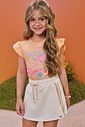 Conjunto de blusa em meia malha e short saia em moletom sem pelúcia 98001 Kukiê Infantil Menina Conjunto de blusa em meia malha e short saia em moletom sem pelúcia 98001 Kukiê Infantil Menina