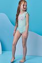 Conjunto de maiô em malha UV dry com proteção UV 50+ com saia em malha textura 98475 Infanti Infantil Menina