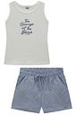 Conjunto de regata em canelado liz e shorts em tricoline com elastano 96871 Vic Teen Menina