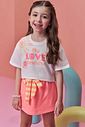 Conjunto de blusa em meia malha com short saia em moletom sem pelúcia 99397 Infanti Infantil Menina
