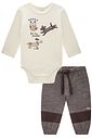 Conjunto de body em cotton e calça jogger em meclado bicolor 90731 LucBoo Bebê Menino