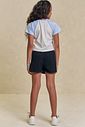 Conjunto de blusa em meia malha e short saia em jeans com elastano 95905 Lilimoon Teen Menina