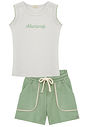 Conjunto de regata em cotton e shorts em malha big waffle 95568 Kukiê Infantil Menina Conjunto de regata em cotton e shorts em malha big waffle 95568 Kukiê Infantil Menina