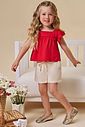 Conjunto de bata em blend de viscose e shorts em sarja com elastano 96603 Infanti Infantil Menina Conjunto de bata em blend de viscose e shorts em sarja com elastano 96603 Infanti Infantil Menina