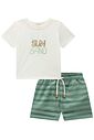 Conjunto de camiseta em meia malha e bermuda em linho santorine com elastano 92885 LucBoo Bebê Menino Conjunto de camiseta em meia malha e bermuda em linho santorine com elastano 92885 LucBoo Bebê Menino