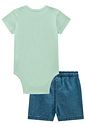 Conjunto de body em suedine e bermuda em jeans teca 98124 LucBoo Bebê Menino Conjunto de body em suedine e bermuda em jeans teca 98124 LucBoo Bebê Menino