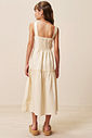 Vestido midi em linho com elastano 94427 Vic Teen Menina Vestido midi em linho com elastano 94427 Vic Teen Menina