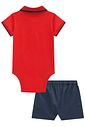 Conjunto de body em piquet com elastano e bermuda em sarja girassol com elastano 96544 LucBoo Bebê Menino