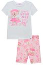 Conjunto de blusa em meia malha e bermuda biker em molecotton 98760 Kukiê Infantil Menina Conjunto de blusa em meia malha e bermuda biker em molecotton 98760 Kukiê Infantil Menina