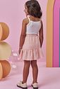 Conjunto de regata em tricot prime e saia em tricoline (Com short embutido) 98057 Kukiê Infantil Menina