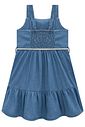 Vestido em jeans e tricot algodão 97012 Infanti Infantil Menina