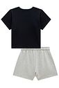 Conjunto de blusa em meia malha e shorts em molevisco 99089 Vic Teen Menina